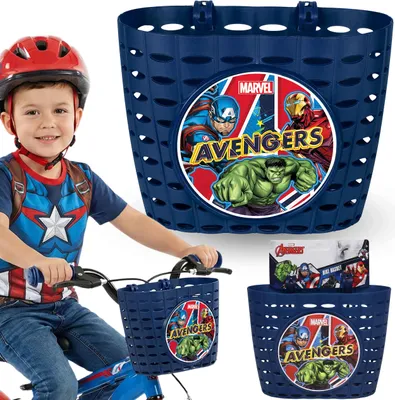 Produktbild von MARVEL Avengers Kinderfahrradkorb – Lenkerkorb für Jungen, passend für Fahrrad & Roller, 20 x 15 x 16 cm