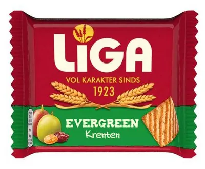 Immagine prodotto di Liga Evergreen Original Krenten, confezione da 24 x 38 g (snack integrale con ribes)
