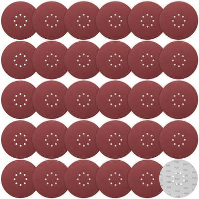 Immagine prodotto di Carta abrasiva circolare, grana 240, diametro 225 mm, confezione da 30 pezzi, per levigatrici