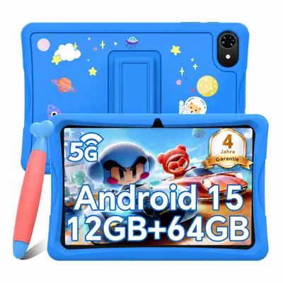 Produktbild von KOBONA-Tabwee K10 Kids 10.1" Rosa Tablet, Google Kids Space, 4GB+64GB, Android 16 WiFi Tablet für Kind mit Kindgerechte Hülle und Stift, 5000mAh