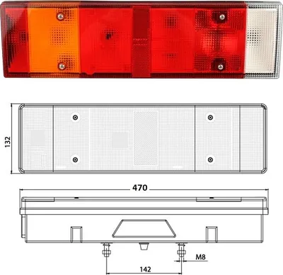 Immagine prodotto di Luce freno posteriore sinistra Iveco Eurocargo EuroTech Stralis EuroTrakker Volkswagen LT, 098212970, con cavo | 1996-2017