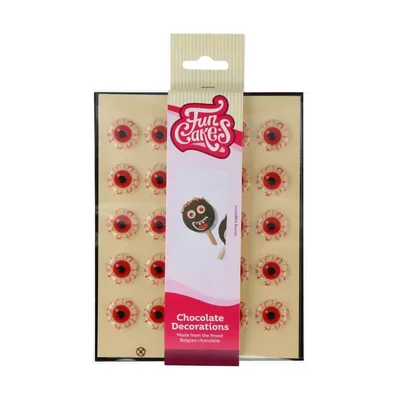 Produktbild von FunCakes Schokoladendekoration Halber Augapfel Halloween 12 St/25 g