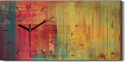 Produktbild von Dekor Leinwand Uhr Wandbilder Kunstdruck 60x30 Ausdrucksstarke abstrakte Malerei - schwarze Hände
