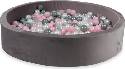Image de Bain de boule 600 pièces 130x30 Velours violet : perle, transparent, argent, rose clair