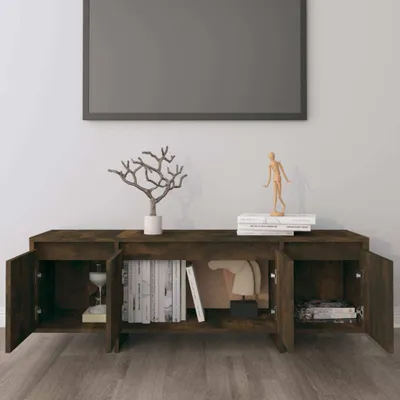 Produktbild von "im Sonderangebot"TV-Schrank Industriestil - CLORIS - Fernsehenschrank - Räuchereiche 120x30x40,5 cm Holzwerkstoff - NeuMöbel7068667