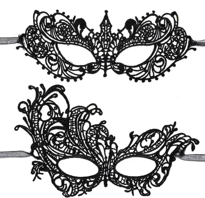 Immagine prodotto di Maschera nera in pizzo, maschera per gli occhi in pizzo - Set da 2