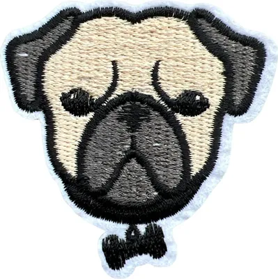 Produktbild von Mops-Hund-Emblem-Aufnäher zum Aufbügeln