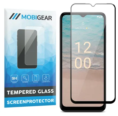 Produktbild von Mobigear Premium Displayschutzfolie für Nokia G22, gehärtetes Glas – Displayschutzfolie – Kompatibel mit Hüllen – Schwarz