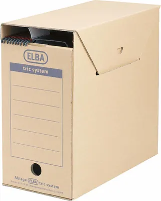 Zdjęcie produktu dla Teczki zawieszkowe ELBA tric System, naturalny brąz dla DIN A4, wykonane z wytrzymałej tektury falistej, zamknięte ze wszystkich stron (83524)
