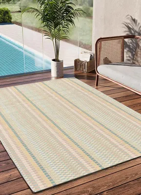 Produktbild von ATTICGO In- & Outdoor-Teppich MANILA Geometrisch in Mehrfarbig, 80x150 cm