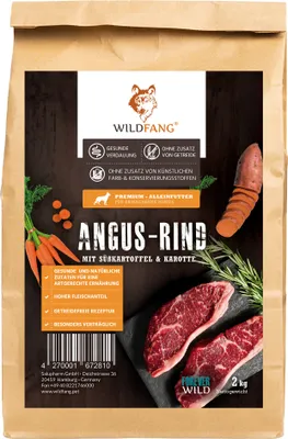 Produktbild von Wildfang Adult Premium Trockenfutter für Hunde mit 50% Angus Rind 6 kg, getreidefrei, glutenfrei, hypoallergen
