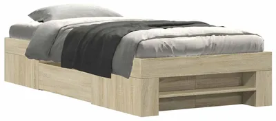 Produktbild von vidaXL Bettgestell mit Stauraum Sonoma-Eiche 80 x 200 cm Holzwerkstoff