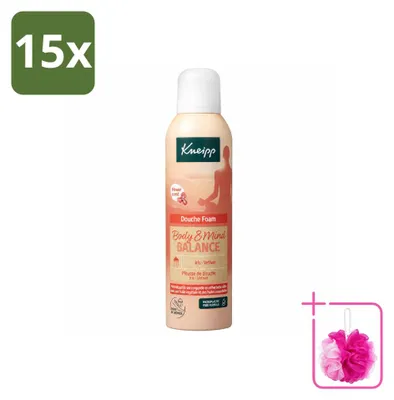 Imagen del producto de 15 unidades de espuma de ducha Kneipp para cuerpo y mente, aroma Iris y Vetiver, 200 ml, pack ahorro