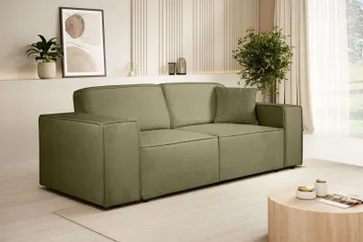 Produktbild von Sofa PEDRO III - 3-Sitzer modernes Couch ohne Schlaffunktion - Dunkelgrün (Velo629)