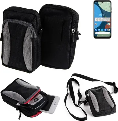 Produktbild von K-S-Trade Holster Schutz Hülle kompatibel mit Fairphone 4 Handy Hülle Gürteltasche Umhängetasche mit Zusatzfach schwarz