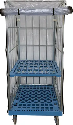 Produktbild von Gitterwagen Abdeckung 73x82x150cm PVC transparent Schutzhülle Abdeckplane Staubschutz wasserdicht