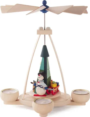 Obrázek produktu pro Pyramida se sněhulákem na čajové svíčky ŠxVxH 25x28x20cm NOVINKA