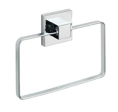 Produktbild von WENKO Handtuch Halter QUADRO ohne bohren Edelstahl Ring Stange Wand Bad Gäste WC