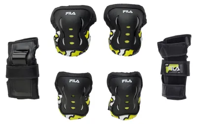 Immagine prodotto di Fila Set protezione 3 pezzi bambini nero giallo