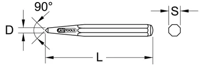 Produktbild von KS Tools Körner, 8-kant, Ø 5 mm, 120 mm