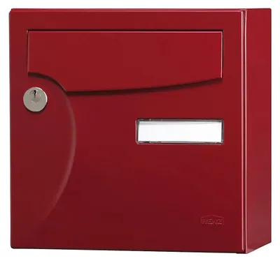 Image de Boîte aux lettres compacte - 1 porte extérieur - Animation - acier rouge basque