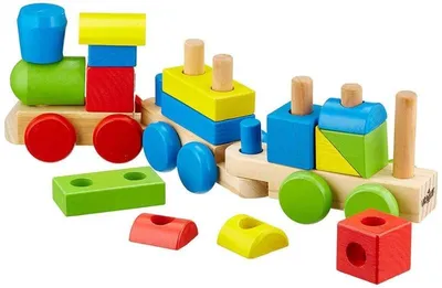 Zdjęcie produktu dla Drewniany składany pociąg towarowy - dwa wagony