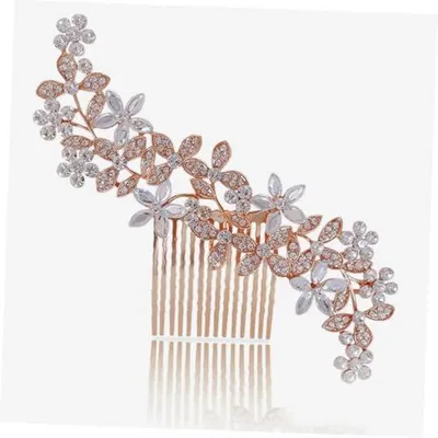 Produktbild von Braut-Haarkämme mit Strass, 2 Stück aus Zinklegierung für Hochzeiten und besondere Anlässe, leichtes Design mit eleganter Verzierung für Bräute und Damen