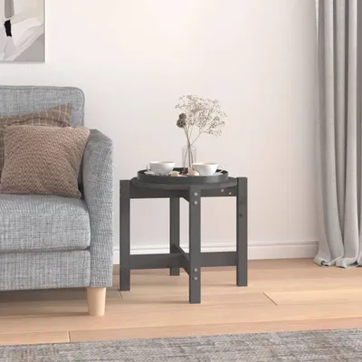 Produktbild von "Rabatt" Couchtisch modern - Wohnzimmertisch - Einfache Montage - Grau Ø 52,5x45 cm Massivholz Kiefer - Kaffeetisch CC21945
