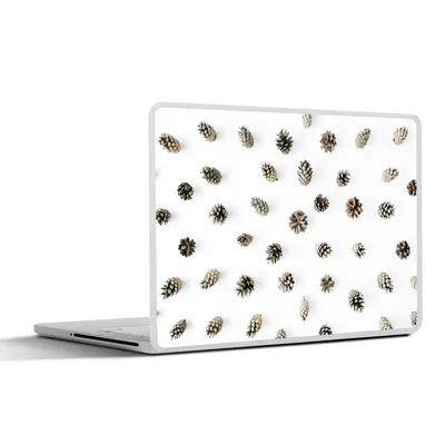 Produktbild von MuchoWow® Laptop Aufkleber Sticker Cover Winter - Tannenzapfen - Weiß 36.5x27.5 cm - Laptop-Sticker