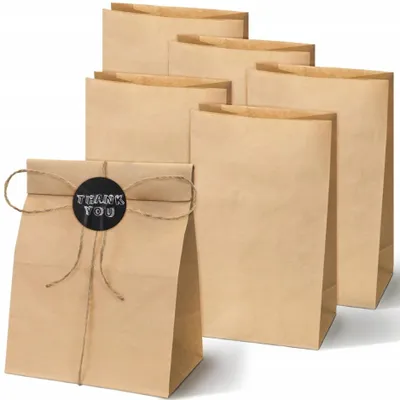 Produktbild von Allbag Blockbodenbeutel 16x8x27 cm Braun Kraft 5 Stück