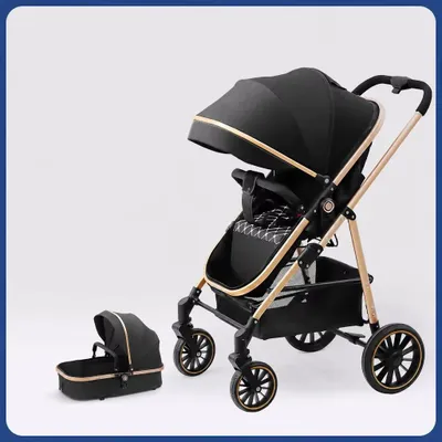 Productafbeelding van 2-in-1 kinderwagen - Combinatie kinderwagen - Omkeerbare babywieg - Zit- en ligpositie - Met één hand opvouwbaar - Verstelbare duwstang - Geschikt voor een gewicht tot 20 kg