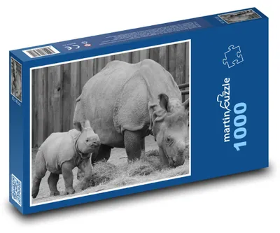 Obrázok produktu pre Puzzle 1000 Nosorožec s mláďaťom - martinpuzzle