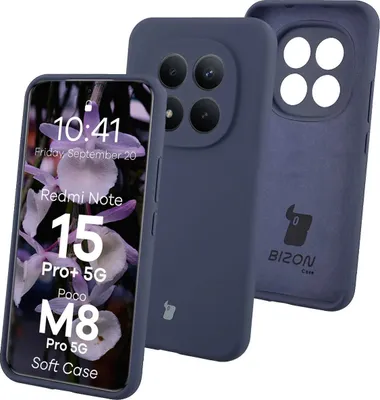 Produktbild von Silikon Handyhülle für Xiaomi Redmi Note 15 Pro Plus 5G / POCO M8 Pro 5G, Bizon Soft Case, Dunkelblau