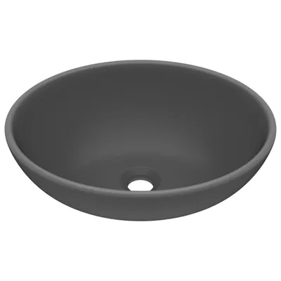 Immagine prodotto di vidaXL Lussuoso lavabo ovale grigio scuro opaco 40x33 cm in Vetroceramica