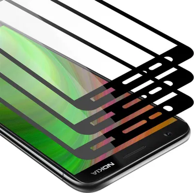 Image de Cadorabo 3x film blindé plein écran pour Nokia 5.1 2018 Film de protection en noir Tempered verre de protection d'écran