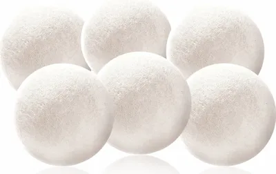 Zdjęcie produktu dla Decdeal 6 kulek do suszarek bębnowych Wełniane kulki do suszarek bębnowych wykonane w 100% z naturalnej wełny owczej Naturalne kulki do prania zmiękczające tkaniny