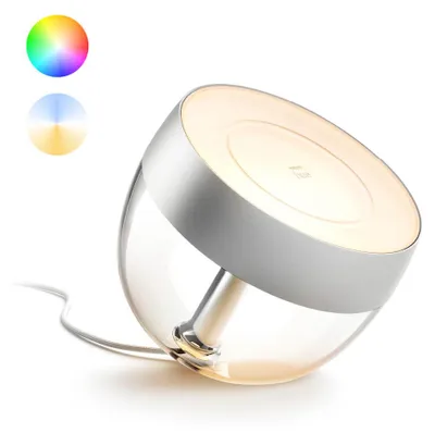 Productafbeelding van Philips Hue White and Color ambiance Iris Silver Special Edition, slimme bureaulamp, Bluetooth/Zigbee, zilverkleurig, LED, metaal, kunststof, lampen met niet-uitwisselbare lampen