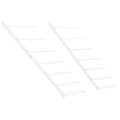 Produktbild von Wand-Weinregale für 7 Flaschen 2 Stk. Weiß Metall