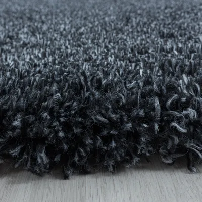 Produktbild von Villa Möbel Fluina Wohnzimmer-Teppich, Hochflor-Teppich, Shaggy, Einfarbig, Farbe:Grau, Grösse:120x170 cm