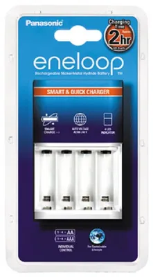 Productafbeelding van Panasonic eneloop Smart & Quick BQ-CC55 - Batterijlader - (voor 4x AA/AAA batterijen) - Laadt in 1,5 - 3 uur