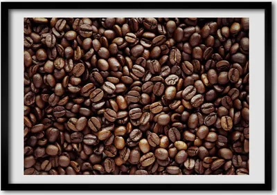 Produktbild von Bild - Bilderrahmen - 100 cm x 70 cm - MDF - Rahmen - Foto - Wandkunst Kaffeebohnen