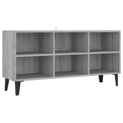 Obrázok produktu pre TV stolík s kovovými nohami sivý sonoma 103,5x30x50 cm