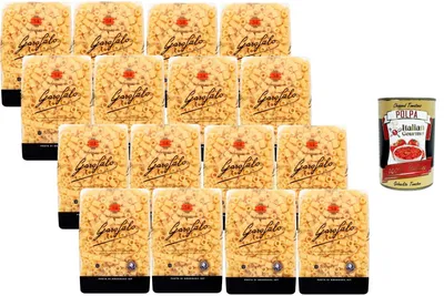 Produktbild von Italian Gourmet Pasta Ditaloni Rigati 16 x 500 g – Gerillte Röhrennudeln aus Hartweizengrieß, ideal für Ragù, Pasta al forno & kräftige Saucen, al dente Genuss + Italian Gourmet Polpa