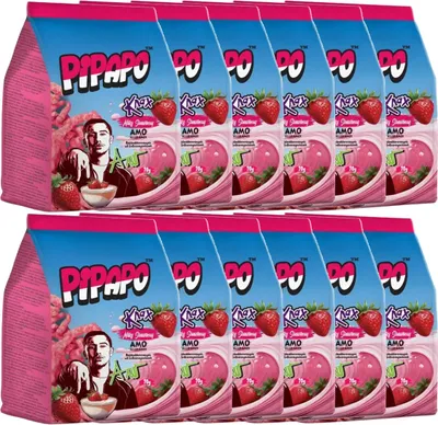 Productafbeelding van Pipapo Knax Maïs Chips, smaak: Melkachtige aardbei, maïsproduct, 70g, 12 stuks per verpakking