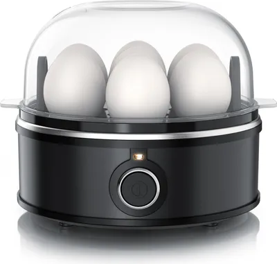 Produktbild von Arendo Eierkocher für 7 Eier mit Warmhaltefunktion und Signalton, Edelstahl, 7-Fach, 1-7 Eier, 3 Härtegrade, 350 W, mit Einsatz für Eier, pochierte Eier & Omelette, Egg Cooker