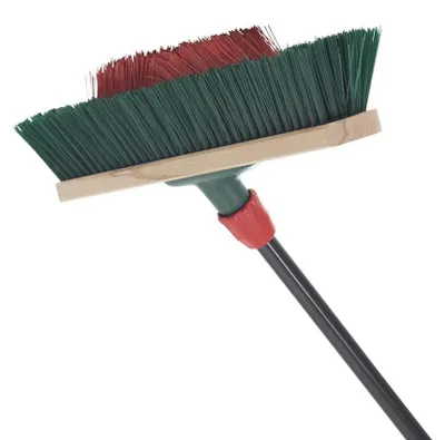 Produktbild von Novaliv 1x Besen mit V-Beborstung 40 cm Elaston grün/rot | Besen mit Teleskopstiel | Straßenbesen Kehrbesen Gartenbesen Industriebesen Hofbesen Allzweckbesen Großraumbesen Garden Broom Strassenbesen
