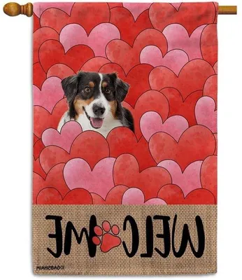 Immagine prodotto di Gagliardetto per la casa - Gagliardetto per cani - Decorazione per esterni - Stampa su entrambi i lati - 28 x 40 pollici - Pastore australiano