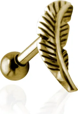 Produktbild von Helix Ohrpiercing Ohrstecker 925 Sterling Silber gelbvergoldet mit Feder Verschlusskugel - 4 mm Ohr - Rechts