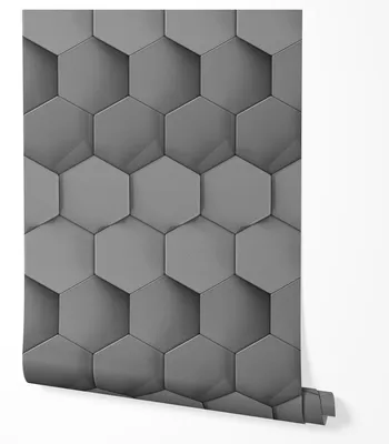 Produktbild von Selbstklebende Tapete Möbelfolie Geometrisch 3D Hexagon Muster Grau Minimalistisches Modernes Design Strukturierte Wand Elegant Wohnzimmer Schlafzimmer Flur Küche 5m x 0,5m