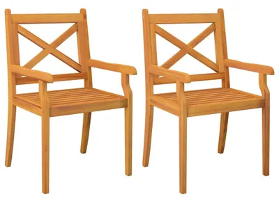 Produktbild von vidaXL Garten-Essstühle 2 Stk. Massivholz Akazie